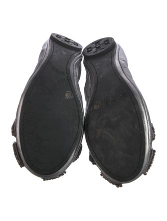 Tory Burch Leather Bow Accents Ballet Flats