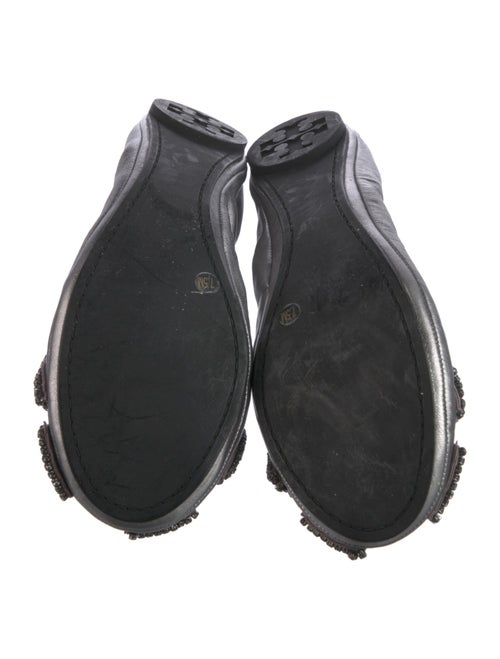 Tory Burch Leather Bow Accents Ballet Flats