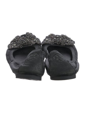 Tory Burch Leather Bow Accents Ballet Flats