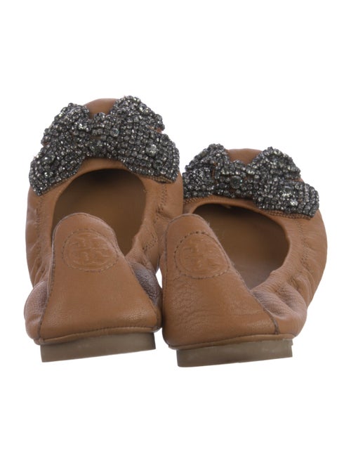 Tory Burch Leather Bow Accents Ballet Flats