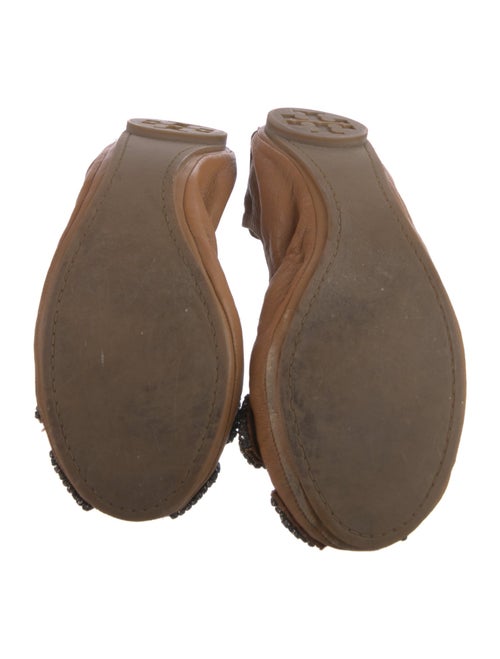 Tory Burch Leather Bow Accents Ballet Flats