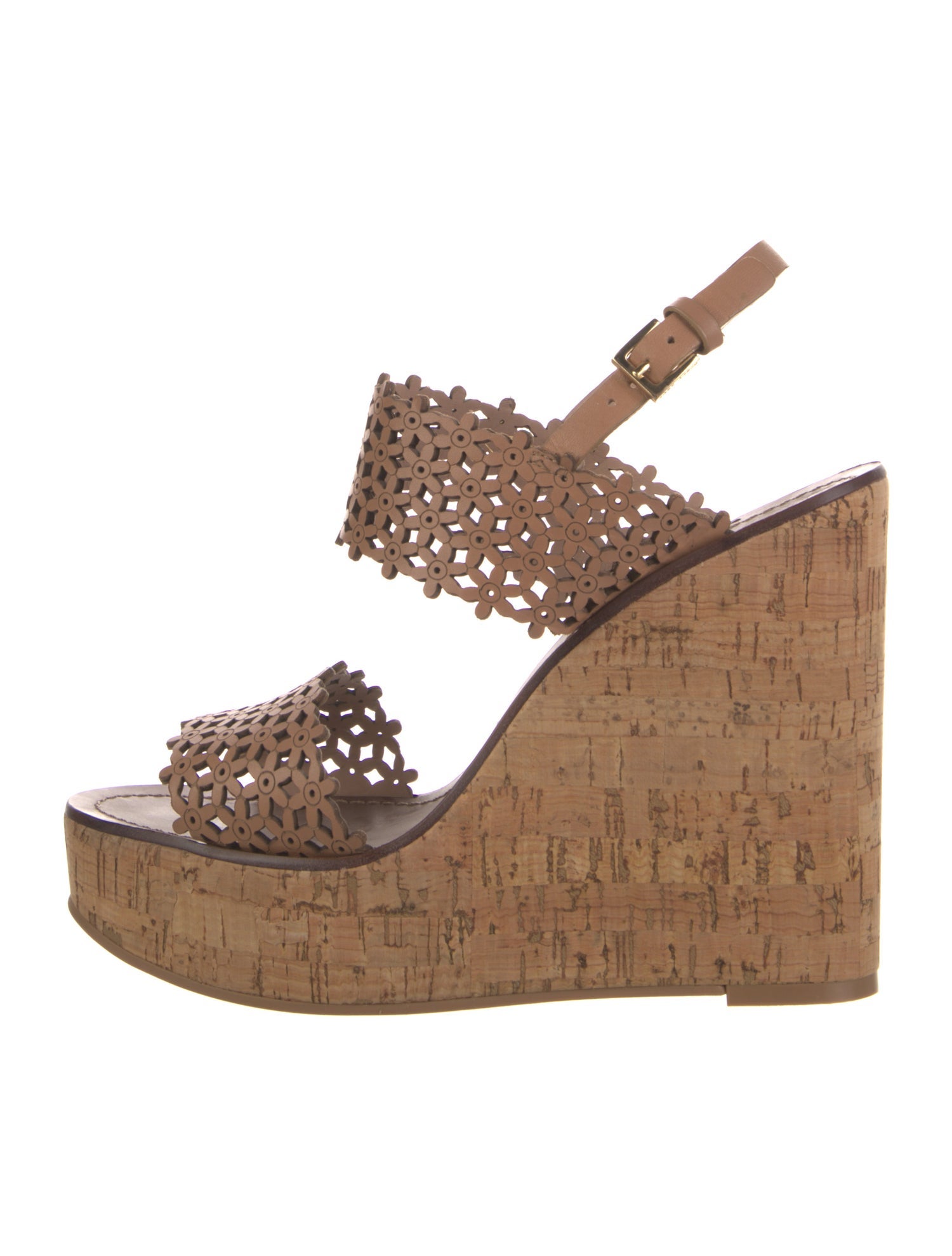 Tory Burch Leather Animal Print Slingback Sandals