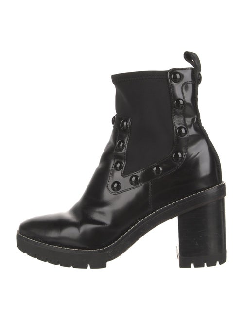 Tory Burch Patent Leather Studded Accents Combat Boots