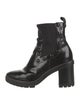 Tory Burch Patent Leather Studded Accents Combat Boots