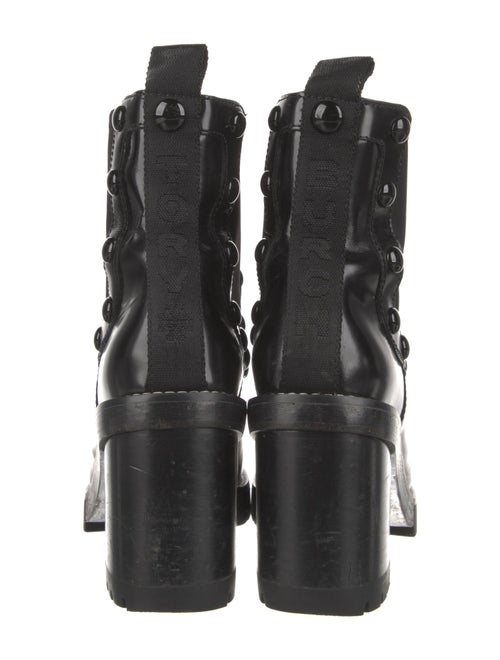 Tory Burch Patent Leather Studded Accents Combat Boots