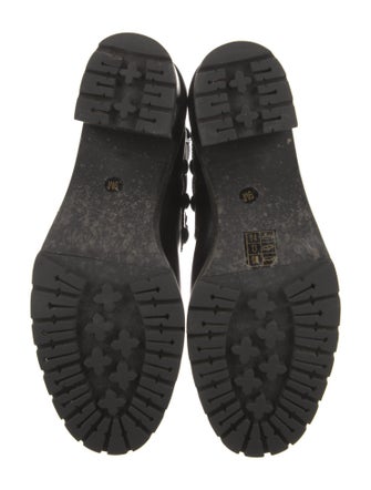 Tory Burch Patent Leather Studded Accents Combat Boots