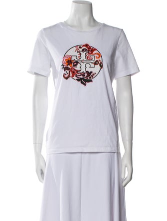 Tory Burch Graphic Print Crew Neck T-Shirt