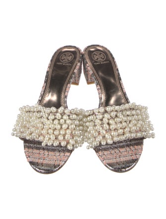 Tory Burch Tweed Printed Slides