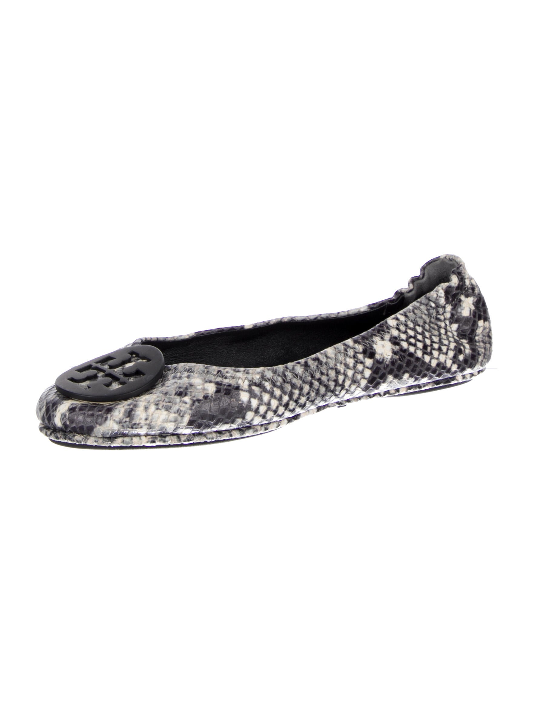 Tory Burch Leather Animal Print Ballet Flats