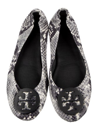Tory Burch Leather Animal Print Ballet Flats