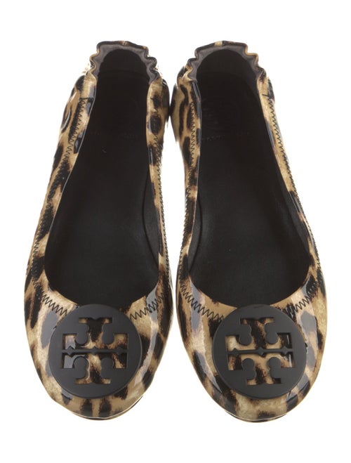 Tory Burch Patent Leather Animal Print Ballet Flats