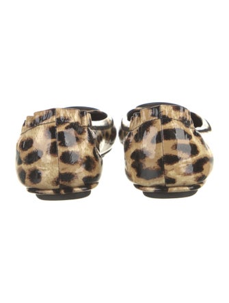 Tory Burch Patent Leather Animal Print Ballet Flats