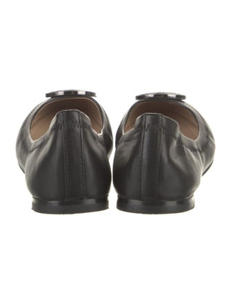 Tory Burch Leather Crystal Embellishments Ballet Flats