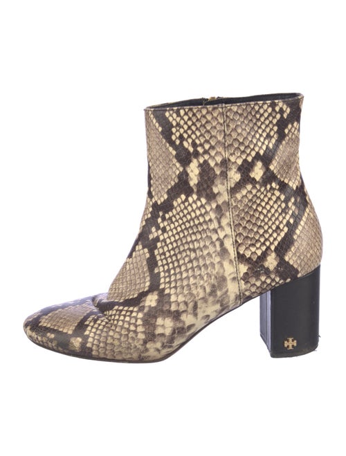 Tory Burch Embossed Leather Animal Print Boots