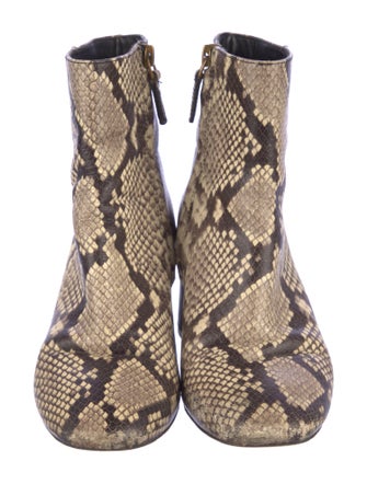 Tory Burch Embossed Leather Animal Print Boots
