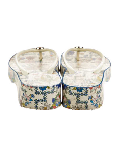 Tory Burch Rubber Floral Print Flip Flops