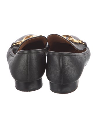Tory Burch Leather Chain-Link Accents Loafers