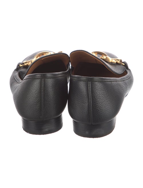 Tory Burch Leather Chain-Link Accents Loafers