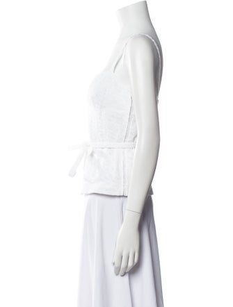 Tory Burch Tie Neck Sleeveless Crop Top