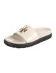 Tory Burch Leather Embroidered Accent Slides
