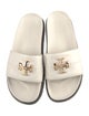 Tory Burch Leather Embroidered Accent Slides