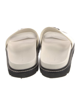 Tory Burch Leather Embroidered Accent Slides