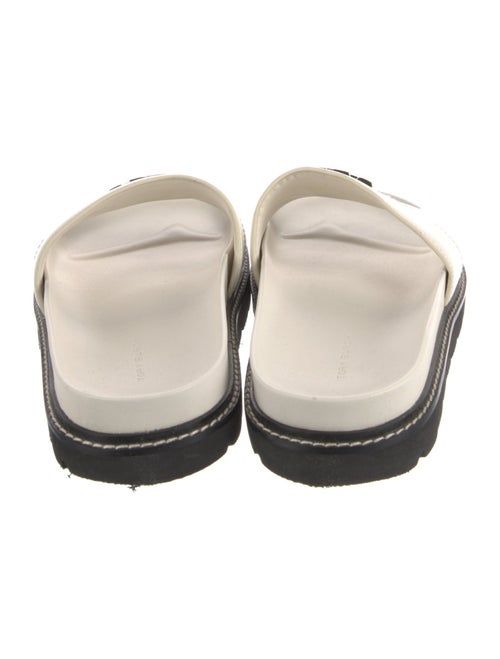 Tory Burch Leather Embroidered Accent Slides
