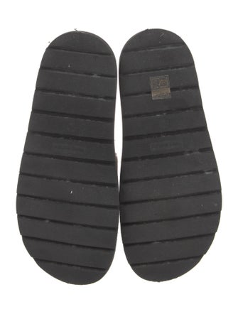 Tory Burch Leather Embroidered Accent Slides