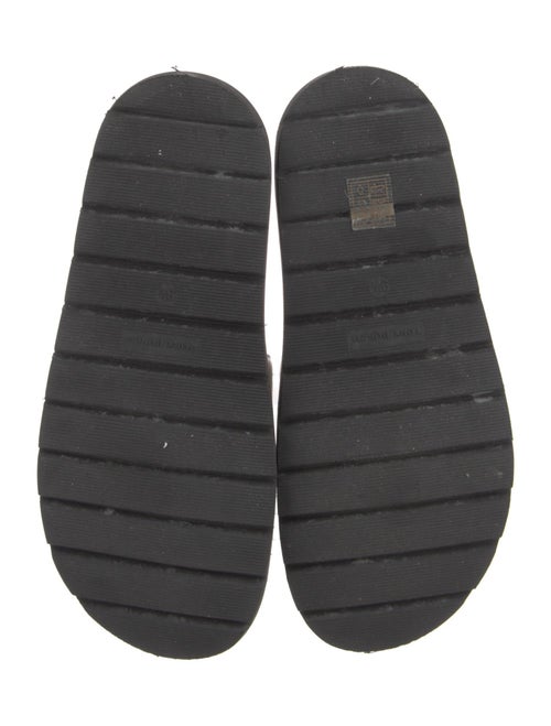 Tory Burch Leather Embroidered Accent Slides