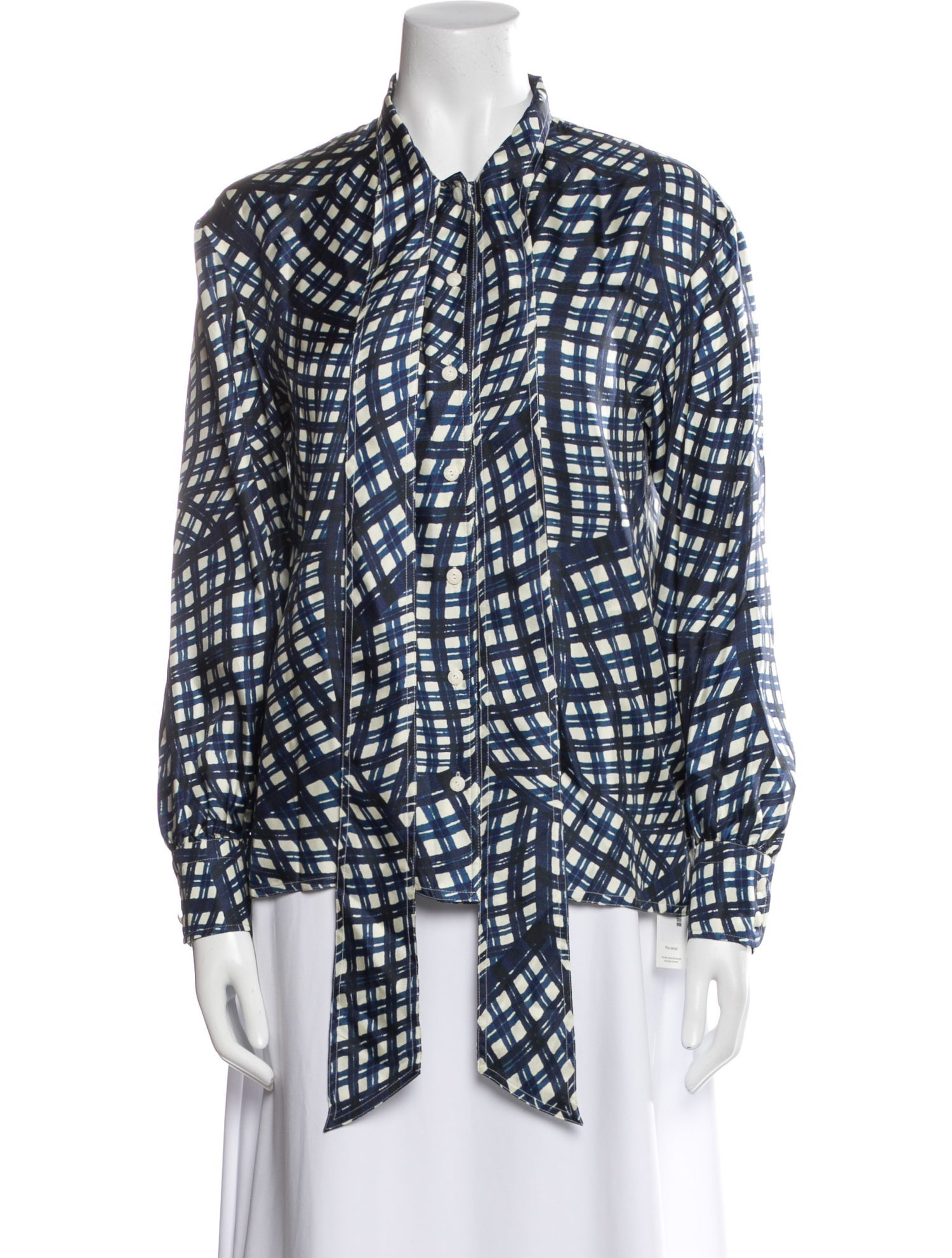 Tory Burch Silk Printed Button-Up Top w/ Tags
