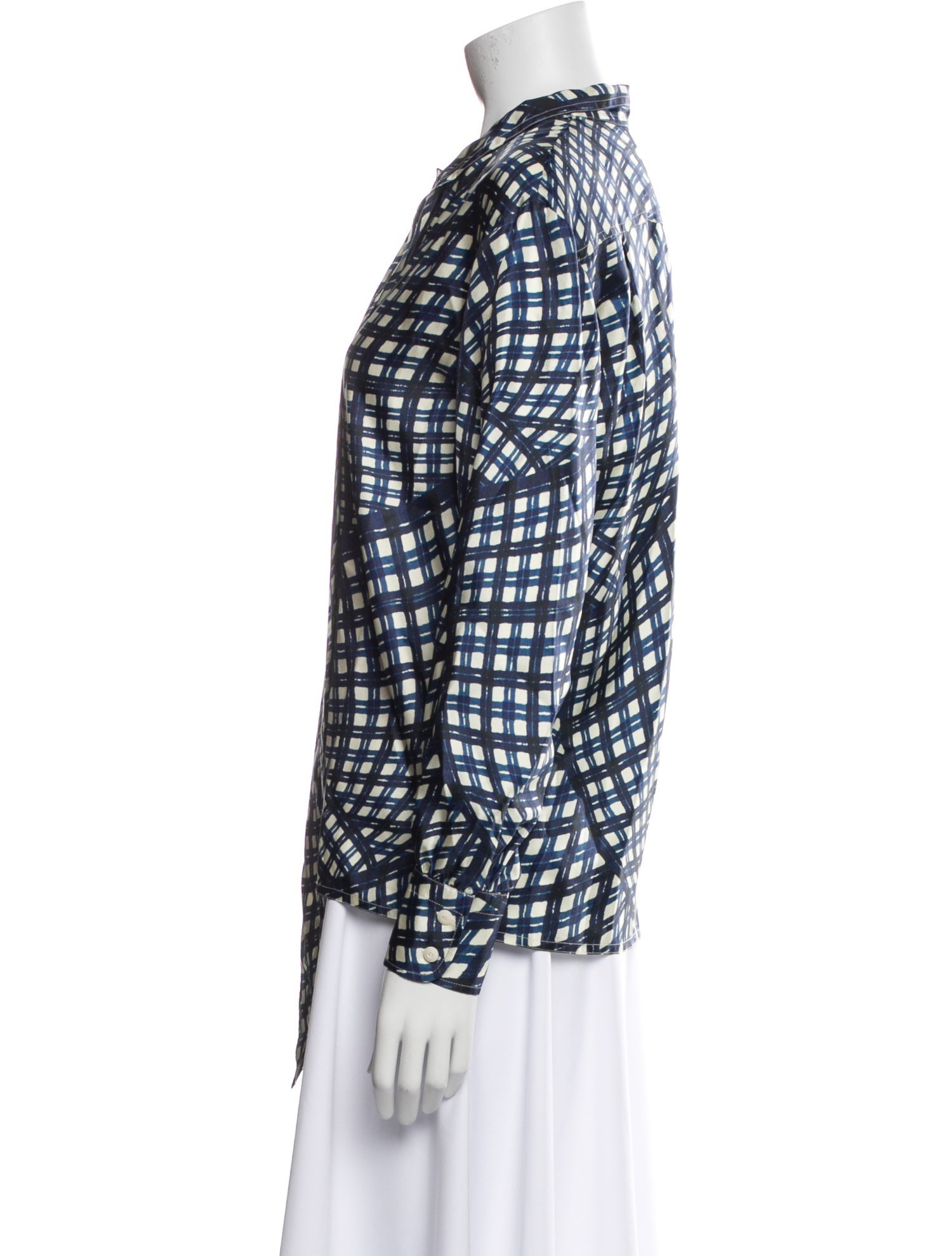 Tory Burch Silk Printed Button-Up Top w/ Tags