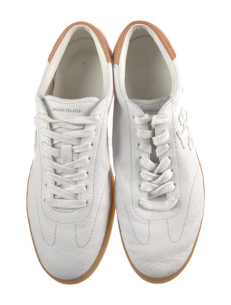 Tory Burch Leather Embroidered Accent Sneakers