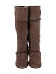 Tory Burch Suede Whipstitch Trim Riding Boots