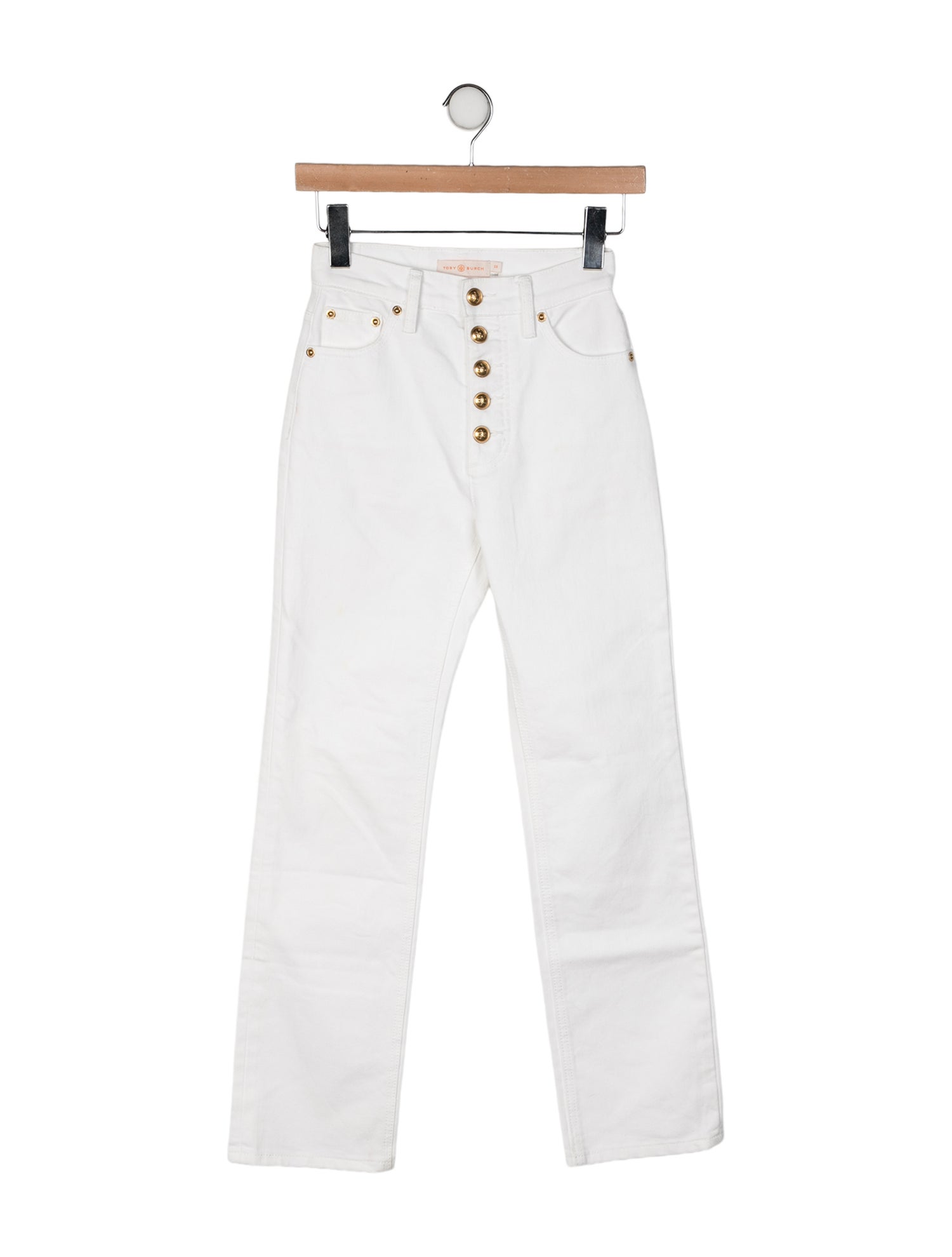 Tory Burch Mid-Rise Straight Leg Jeans
