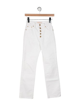 Tory Burch Mid-Rise Straight Leg Jeans