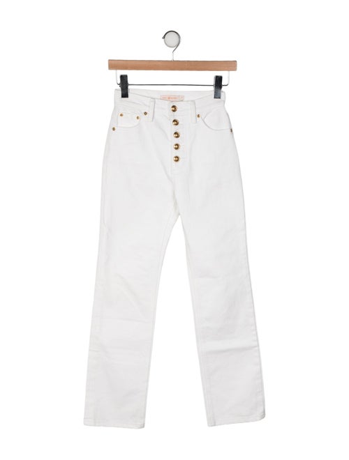 Tory Burch Mid-Rise Straight Leg Jeans