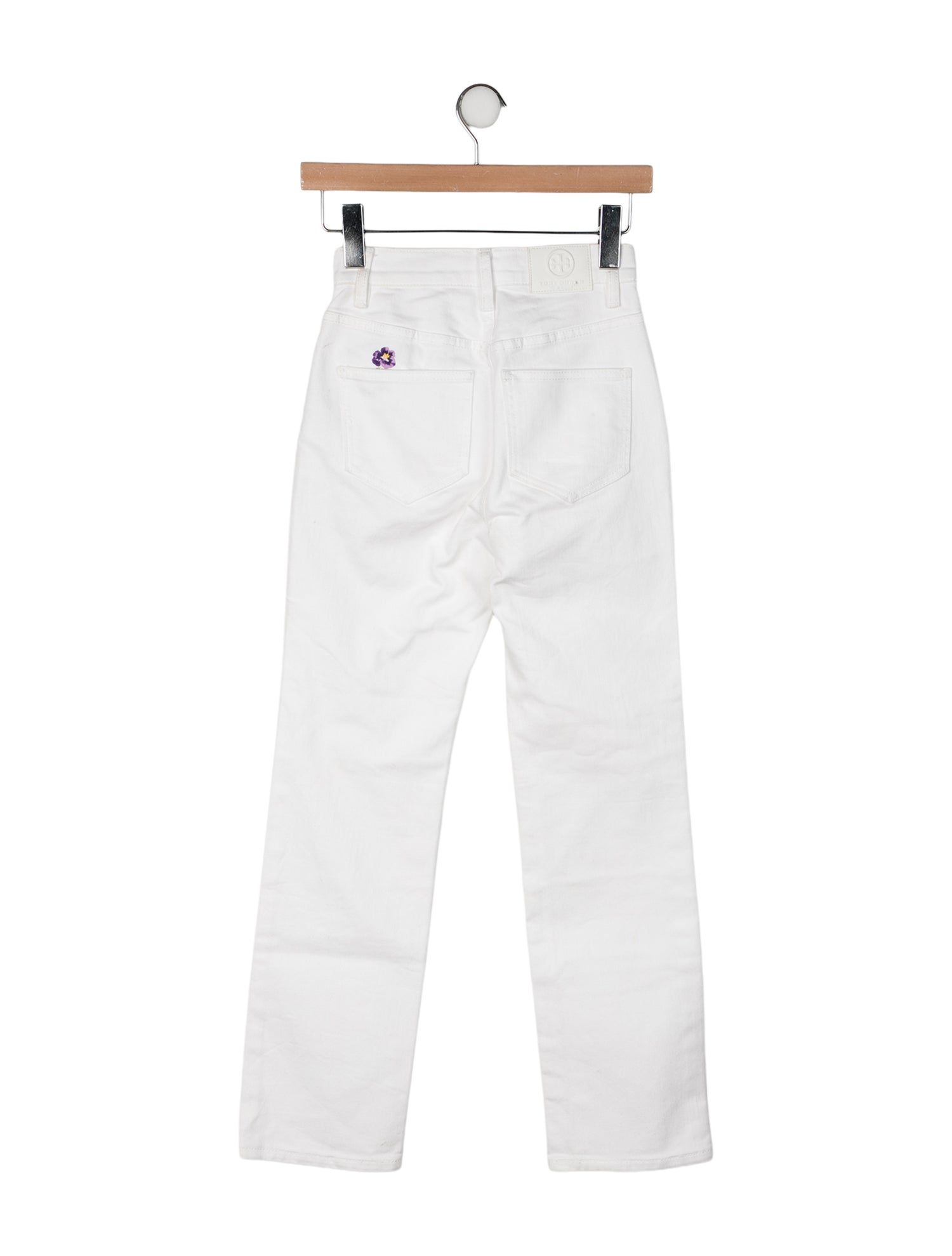 Tory Burch Mid-Rise Straight Leg Jeans