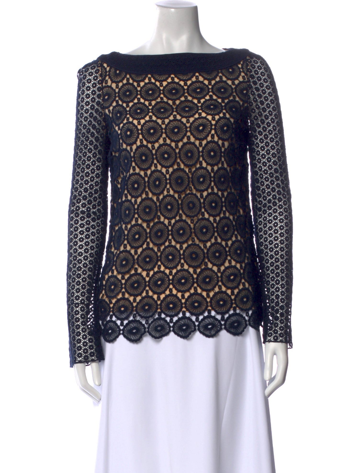 Tory Burch Printed Bateau Neckline Top