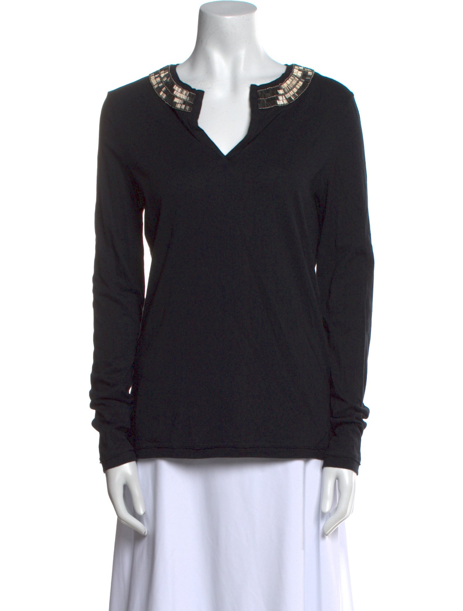 Tory Burch V-Neck Long Sleeve Top