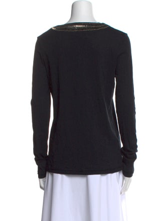 Tory Burch V-Neck Long Sleeve Top