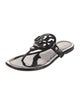 Tory Burch Patent Leather Leather Trim Embellishment Slides