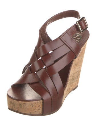 Tory Burch Leather Braided Accents Slingback Sandals