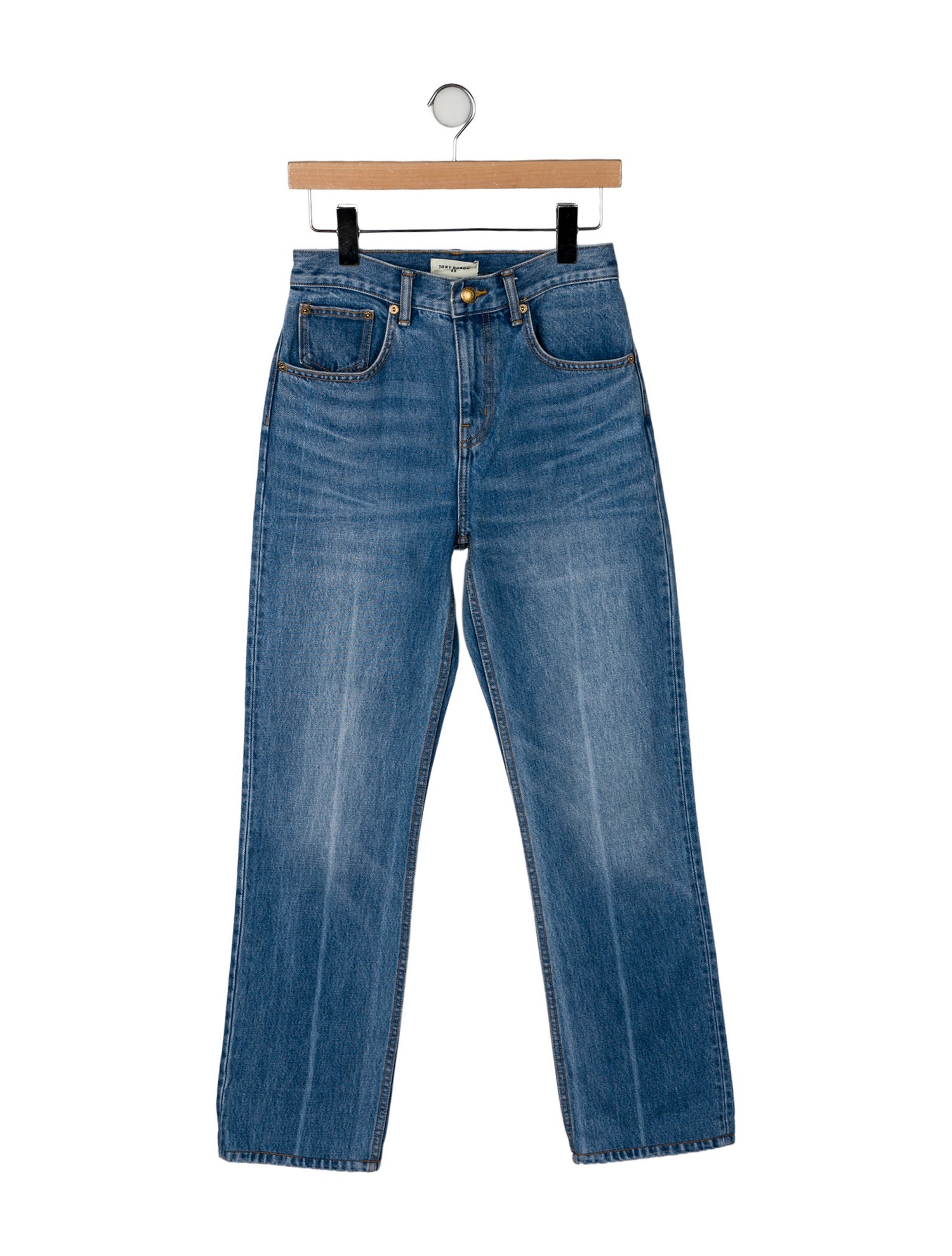 Tory Burch High-Rise Straight Leg Jeans
