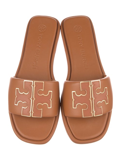 Tory Burch Leather Leather Trim Embellishment Slides
