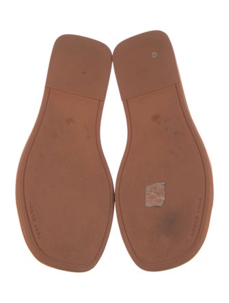 Tory Burch Leather Leather Trim Embellishment Slides