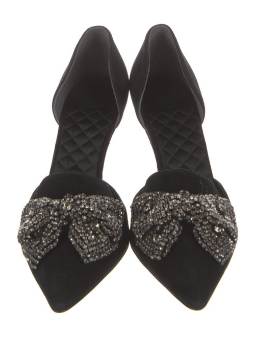 Tory Burch Suede Bow Accents D'Orsay Pumps