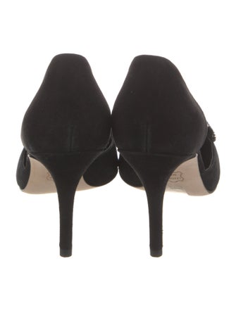 Tory Burch Suede Bow Accents D'Orsay Pumps