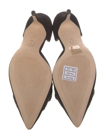 Tory Burch Suede Bow Accents D'Orsay Pumps