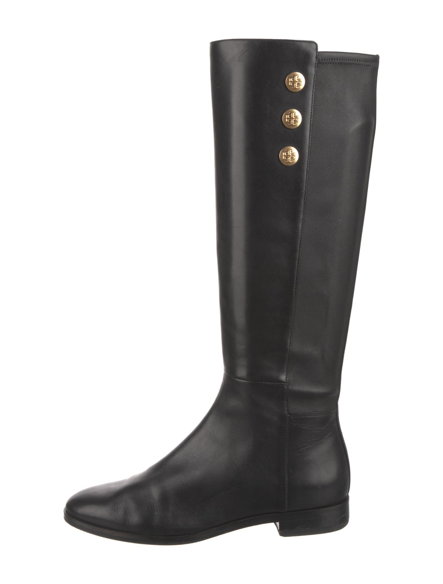 Tory Burch Leather Studded Accents Riding Boots