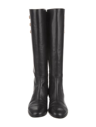 Tory Burch Leather Studded Accents Riding Boots